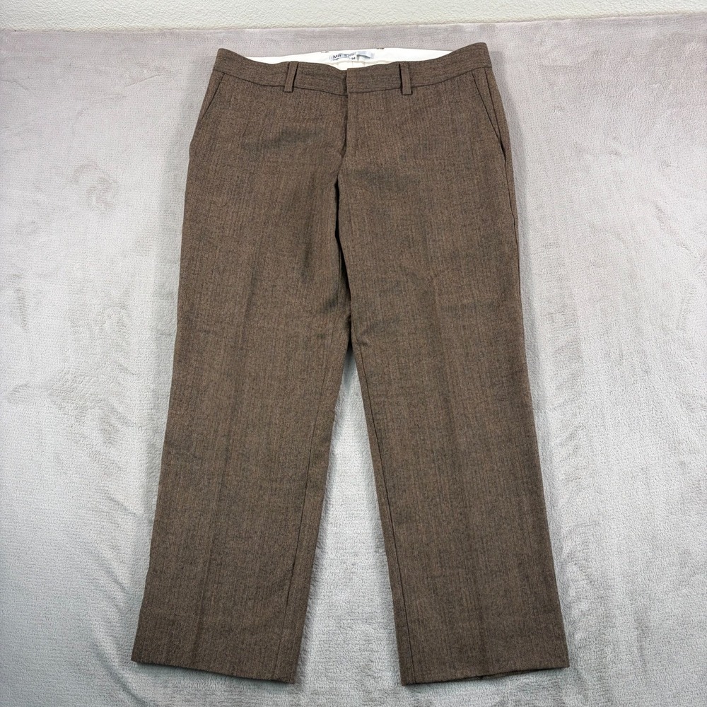 Mr Turk Trouser Pants in Brown Herringbone Men Actual 36x28 (Tag 34) Wool USA